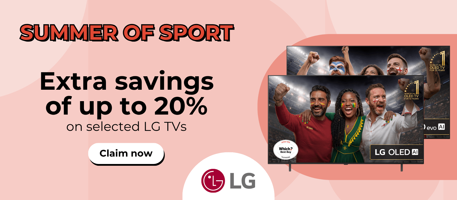Save up to 20% on selected LG TVs